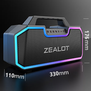 ZEALOT S57 , Enceinte Bluetooth puissante 60 W, Basse stéréo,Haut-Parleur étanche IP67, Batterie 14400 mAh,8 Heures de Lecture, Carte TF, AUX, USB - Sonoa