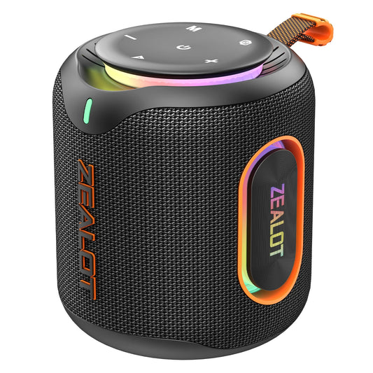 ZEALOT M1 30W , Enceinte portable basses profondes lumières RVB colorées, IPX6 étanche, appariement TWS pour l'extérieur/fête/voyage, idées cadeaux