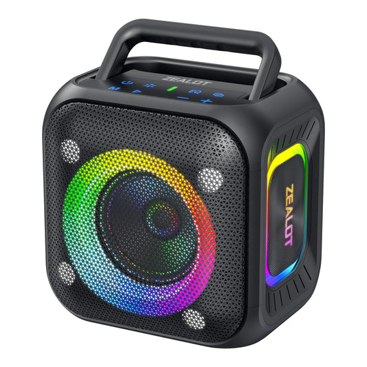 ZEALOT PT01 30W Haut-parleur portable avec lumières Son stéréo Haut-parleur étanche IPX6 avec poignée, idéla pour la maison,faire la fête, l'extérieur, les voyages