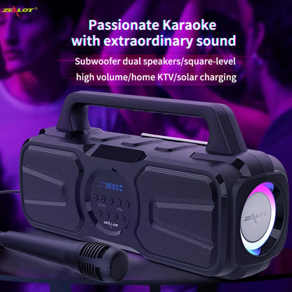 Zealot P2, Enceinte étanche , 40W, sans fil, haut-parleur d'extérieur, Portable, colonne de musique, système de karaoké, caisson de basses avec TF, AUX FM, IPX5