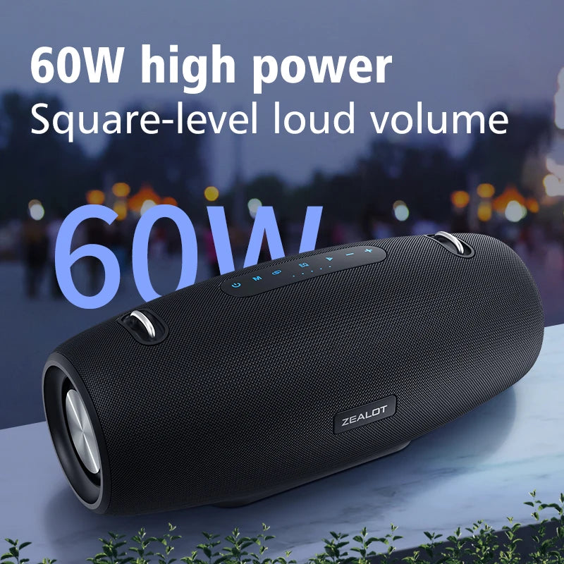 ZEALOT S67 , Enceinte Haut-parleur portable avec deux microphones sans fil et prise en charge de la bandoulière TWS, AUX in, USB, Bass et Treble pour la fête