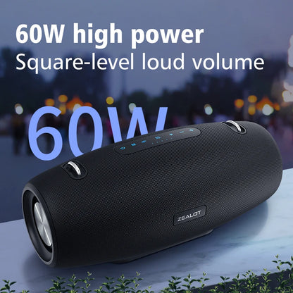 ZEALOT S67 , Enceinte Haut-parleur portable avec deux microphones sans fil et prise en charge de la bandoulière TWS, AUX in, USB, Bass et Treble pour la fête