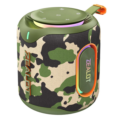 ZEALOT M1 30W , Enceinte portable basses profondes lumières RVB colorées, IPX6 étanche, appariement TWS pour l'extérieur/fête/voyage, idées cadeaux