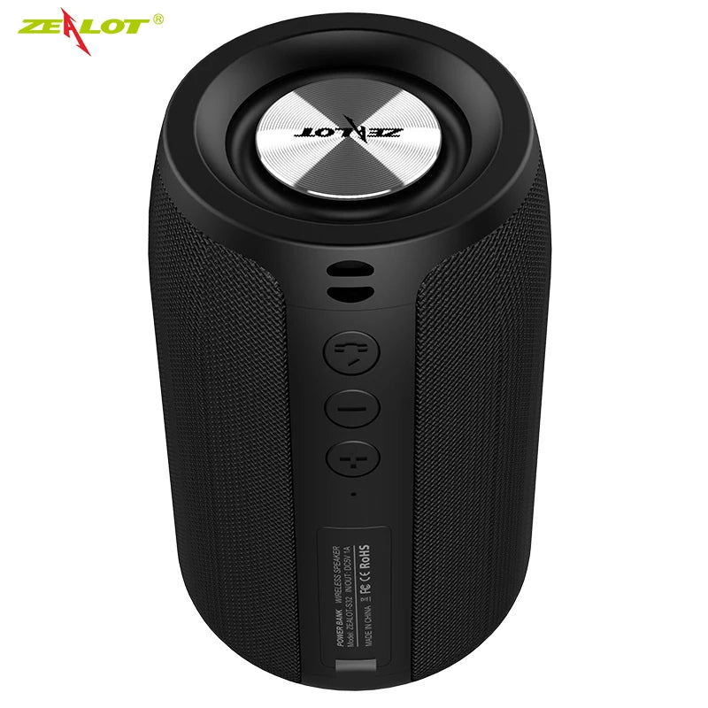 ZEALOT S32 , Enceinte Haut-parleur sans fil Bluetooth pour l'extérieur, mini caisson de basses audio, prend en charge le Bluetooth/la carte TF/le disque U/AUX-IN, plusieurs modes de lecture, noir - Sonoa