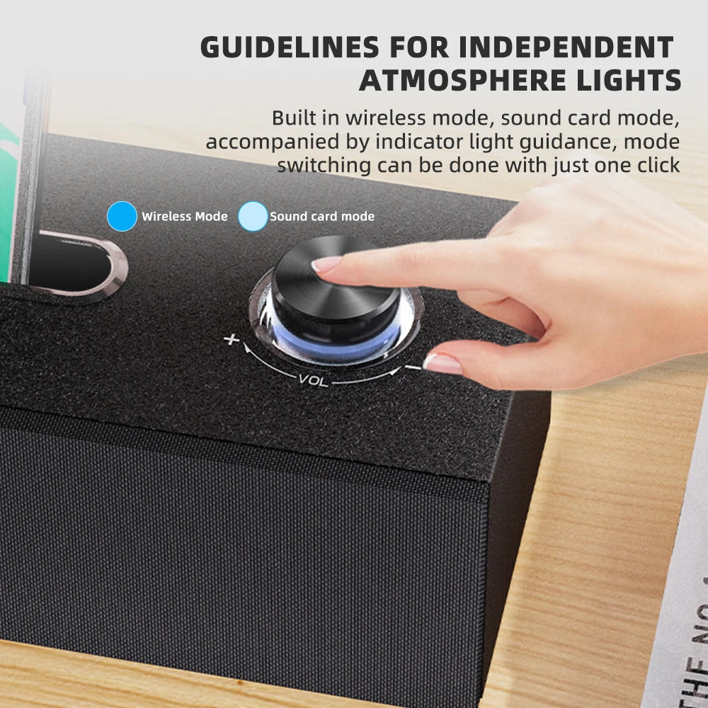 Barre de Son Philips SPA 3808, comprenant une conception simple de grain de bois, qualité sonore HIFI, effet Audio 3D et carte son intégrée