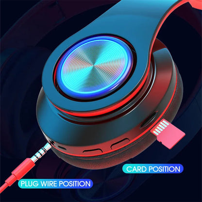 Wireless Bluetooth Headphones, HiFi Stereo Headset, USB Earphone with Mic Support, SD Card, FM for iPhone, Samsung Phone, PC