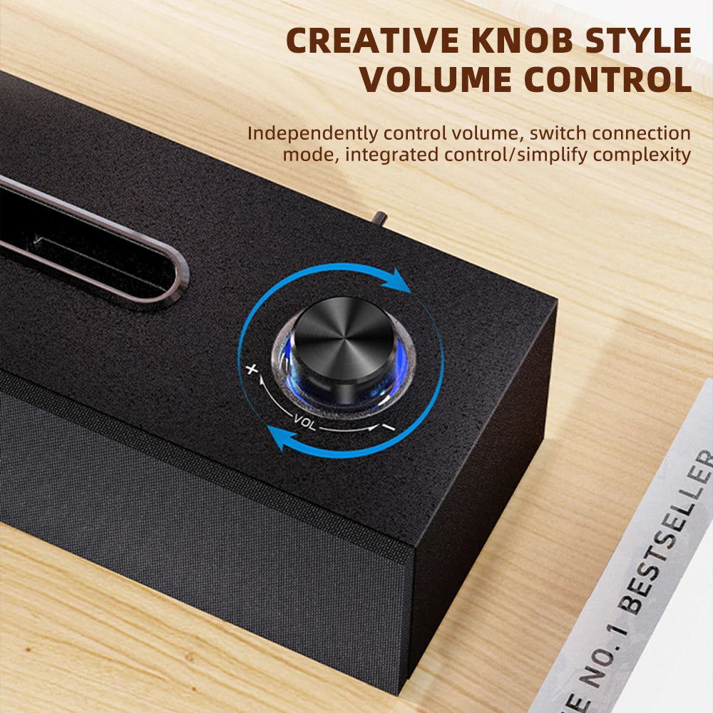 Barre de Son Philips SPA 3808, comprenant une conception simple de grain de bois, qualité sonore HIFI, effet Audio 3D et carte son intégrée