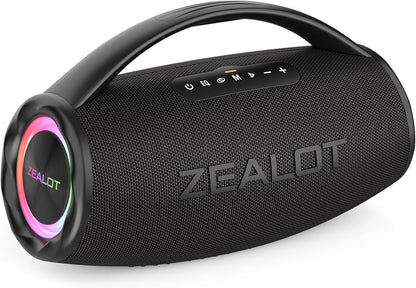 ZEALOT S97 Enceinte Bluetooth, 80W Haut - Parleur Bluetooth avec Boost Bass, étanche ipx6, lumière LED, Banque d'alimentation, Bluetooth 5.2, extérieur, Camping Haut - Parleur Bluetooth - Sonoa