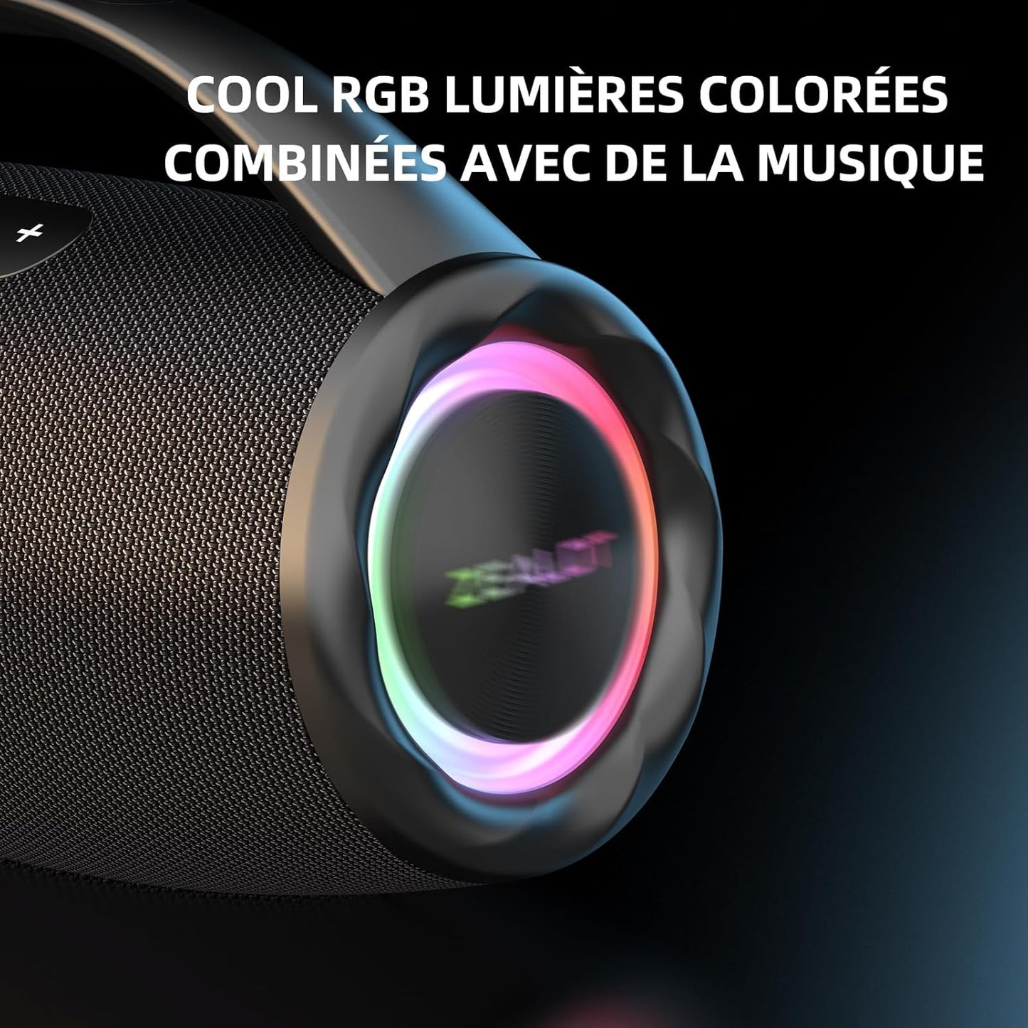ZEALOT S97 Enceinte Bluetooth, 80W Haut - Parleur Bluetooth avec Boost Bass, étanche ipx6, lumière LED, Banque d'alimentation, Bluetooth 5.2, extérieur, Camping Haut - Parleur Bluetooth - Sonoa