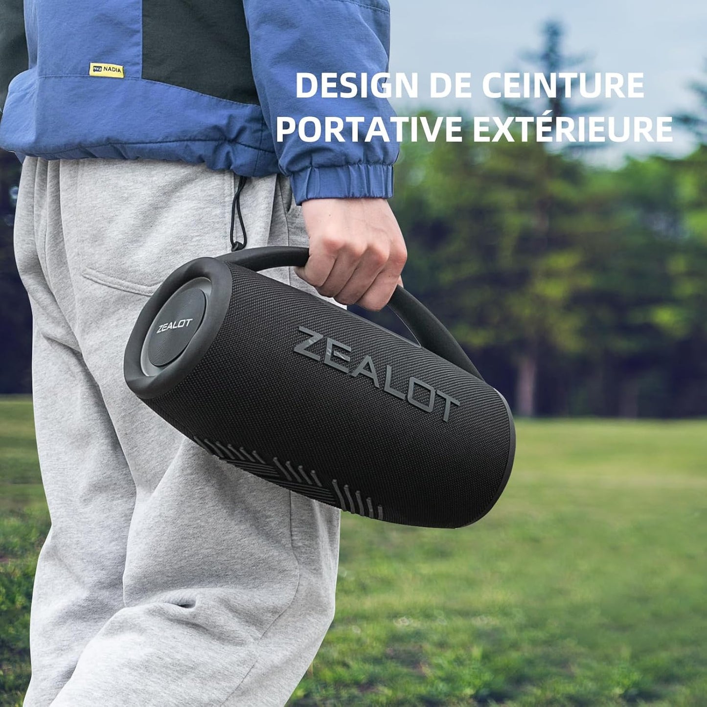 ZEALOT S97 Enceinte Bluetooth, 80W Haut - Parleur Bluetooth avec Boost Bass, étanche ipx6, lumière LED, Banque d'alimentation, Bluetooth 5.2, extérieur, Camping Haut - Parleur Bluetooth - Sonoa