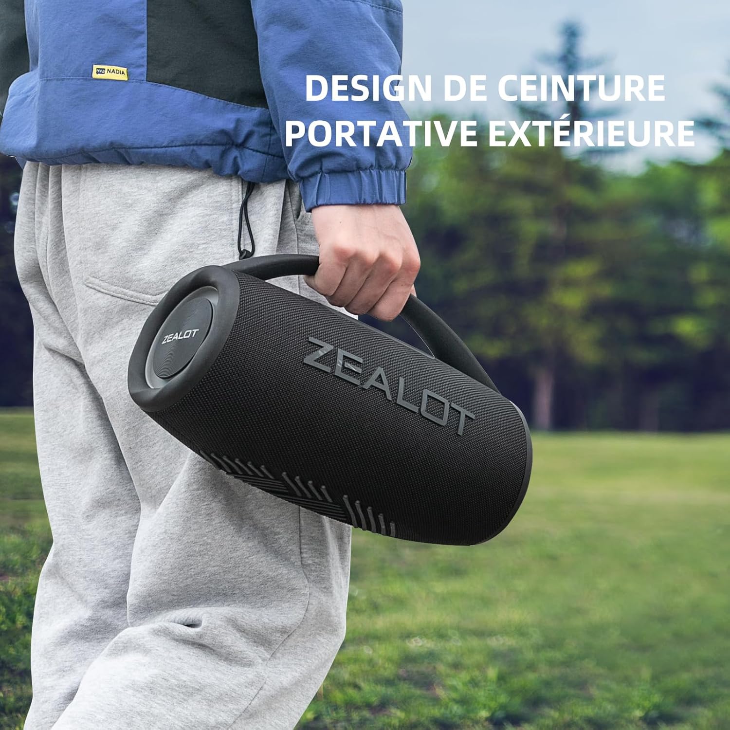 ZEALOT S97 Enceinte Bluetooth, 80W Haut - Parleur Bluetooth avec Boost Bass, étanche ipx6, lumière LED, Banque d'alimentation, Bluetooth 5.2, extérieur, Camping Haut - Parleur Bluetooth - Sonoa