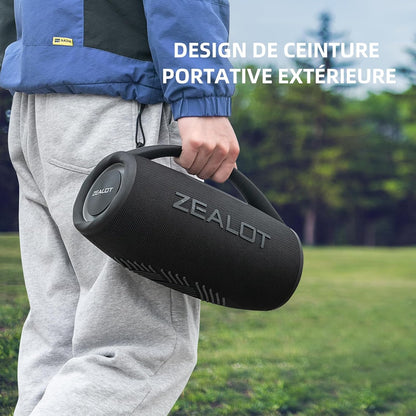 ZEALOT S97 Enceinte Bluetooth, 80W Haut - Parleur Bluetooth avec Boost Bass, étanche ipx6, lumière LED, Banque d'alimentation, Bluetooth 5.2, extérieur, Camping Haut - Parleur Bluetooth - Sonoa