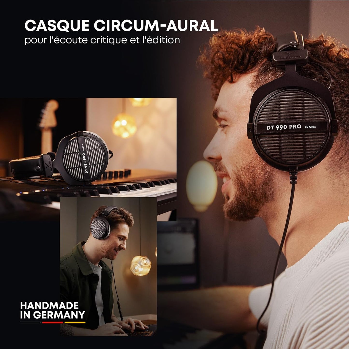 BeyerDynamic DT990 PRO Noir Édition Limitée , Casque studio HIFI Ouvert Qualité sonore amélioriée