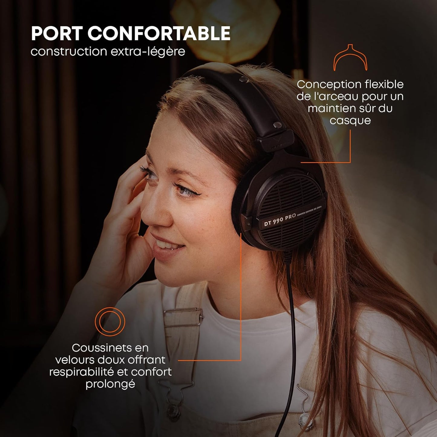 BeyerDynamic DT990 PRO Noir Édition Limitée , Casque studio HIFI Ouvert Qualité sonore amélioriée