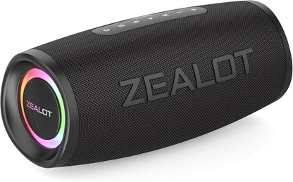 ZEALOT S56 , Enceinte Bluetooth, 40W (60W crête) Haut - Parleur Portable avec Technologie Bassup, IPX6 Imperméable, Bluetooth 5.2, Batterie 8000mAh, Stéréo, EQ, Haut - Parleur pour Parti, Plage, Camping - Sonoa