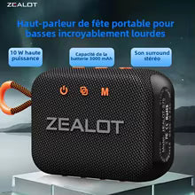 ZEALOT S75 ,15W caisson de basses portable haut-parleur de douche sans fil, qualité sonore Hifi, double appairage, batterie 3000mAh, autonomie de 16 heures - Sonoa